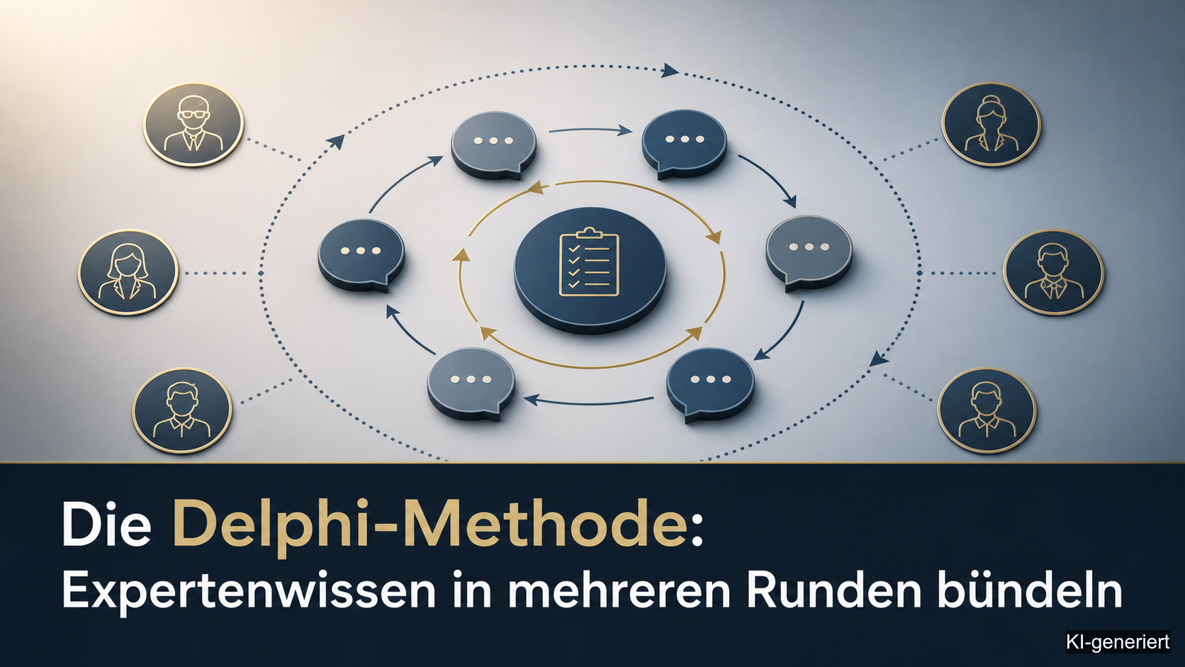 Die Delphi-Methode: Expertenwissen in mehreren Runden bündeln (KI-generiert)