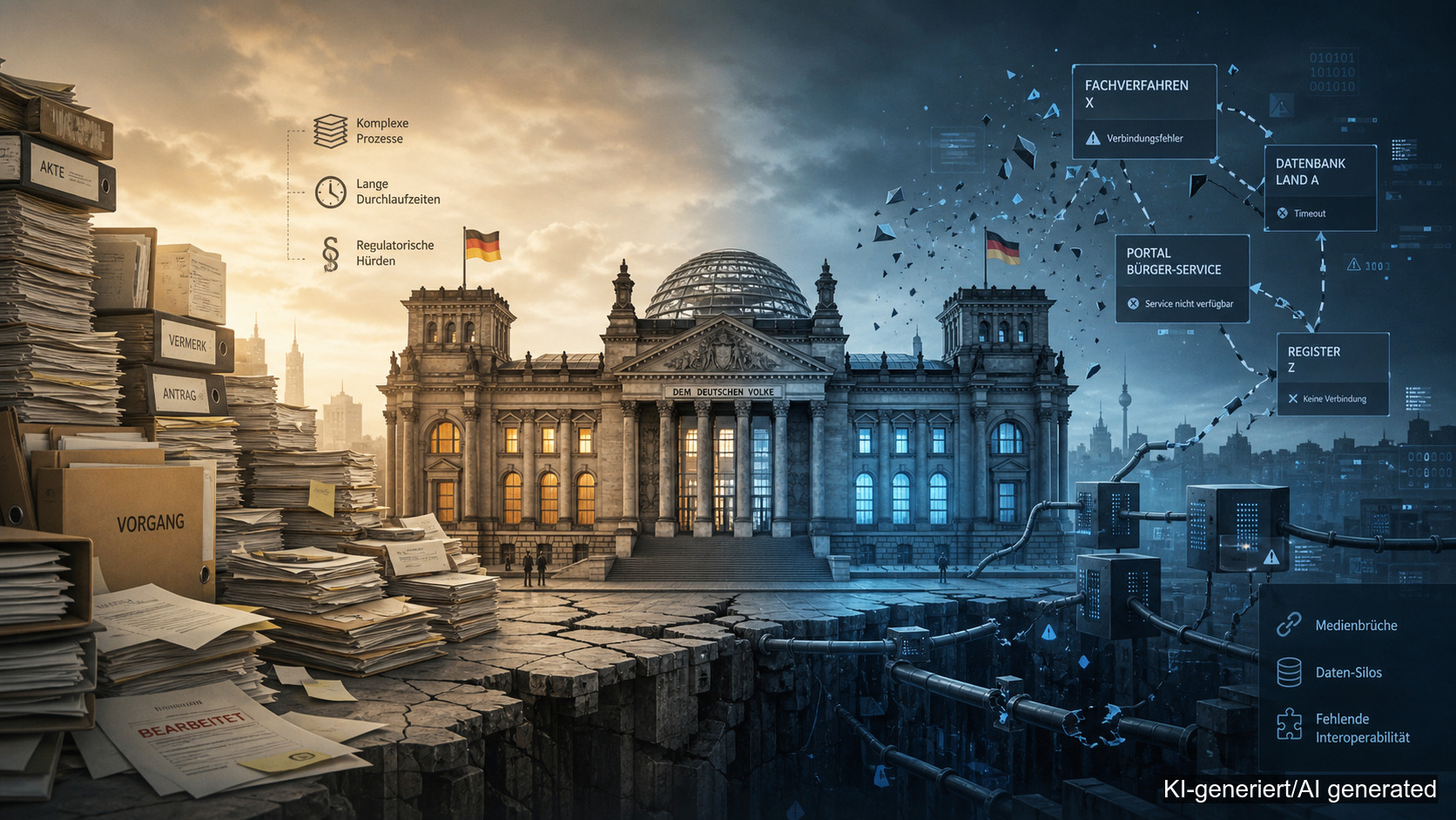Paradoxon der Digitalisierung (KI-generiert)